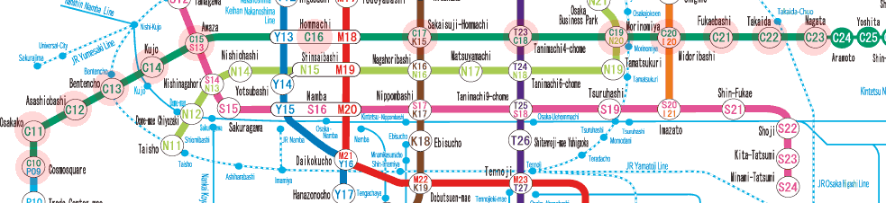 Osaka subway Chuo Line map