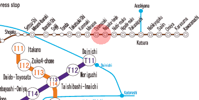 HK-76 Nishiyama Tennozan station map