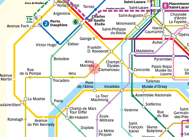Alma Marceau station map