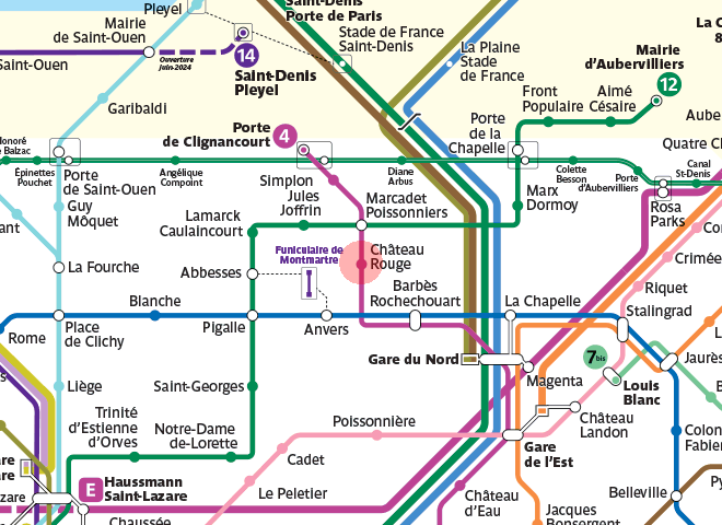 Chateau Rouge station map