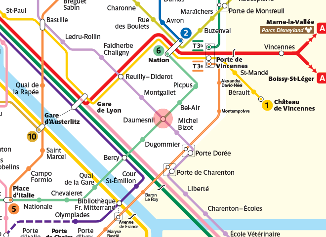 Daumesnil station map