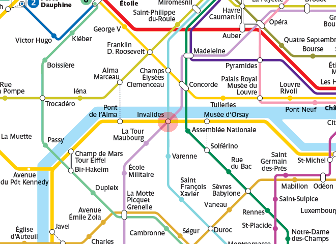 Invalides station map
