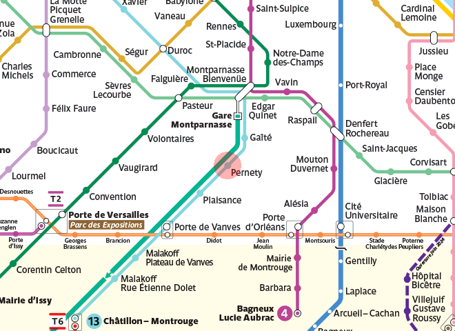 Pernety station map