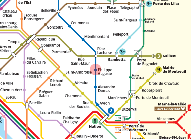 Philippe Auguste station map