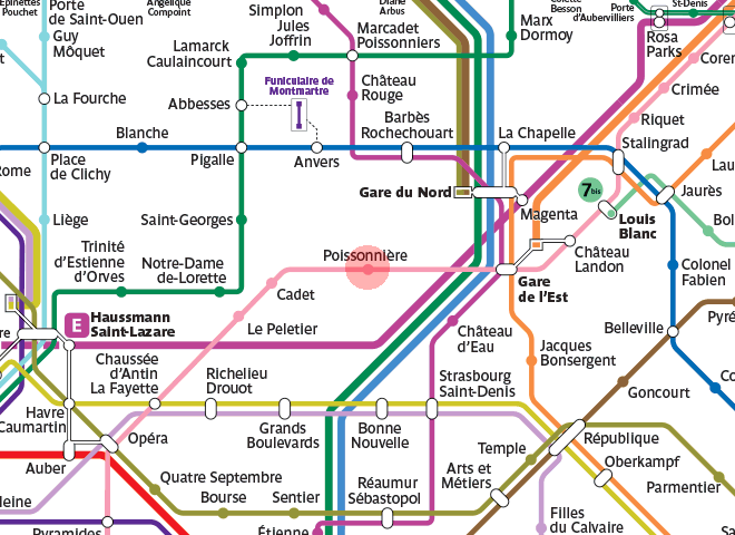 Poissonniere station map