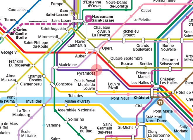 Pyramides station map