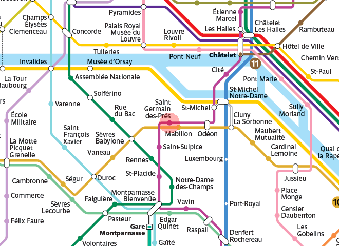 Saint Germain des Pres station map
