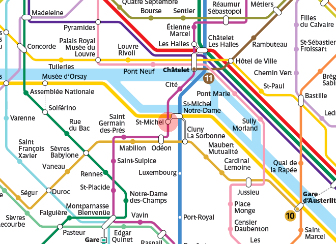 Saint-Michel station map