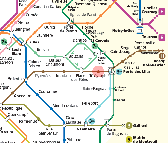 Telegraphe station map