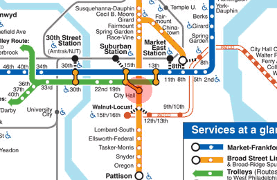 City Hall station map