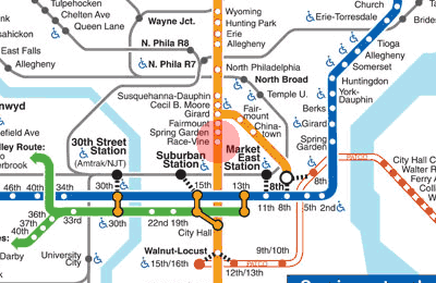 Race-Vine station map