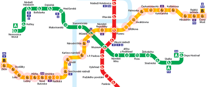 Prague metro Line B map
