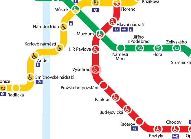 Vysehrad station map