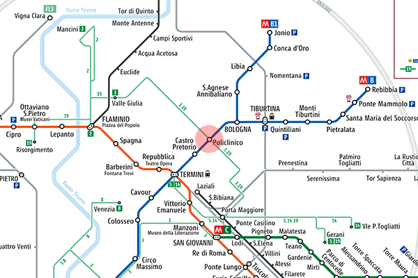 Policlinico station map