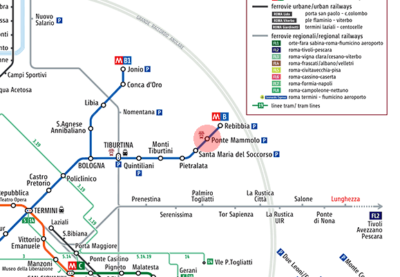 Ponte Mammolo station map