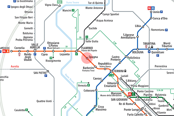 Spagna station map