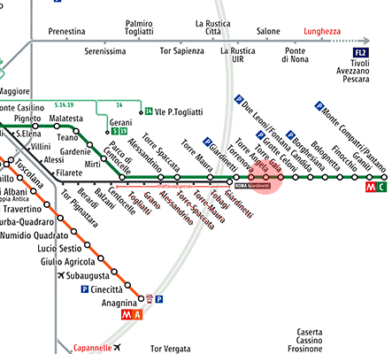 Torre Angela station map