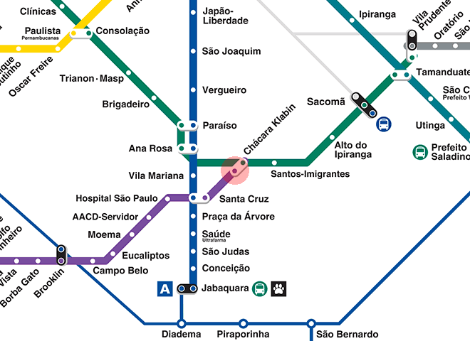 Chacara Klabin station map