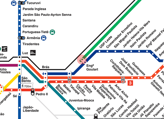 Engenheiro Goulart station map