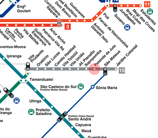 Fazenda da Juta station map