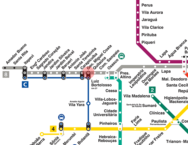 General Miguel Costa station map