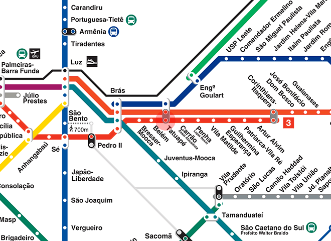 Tatuape station map