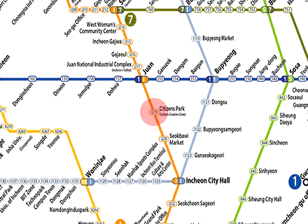 Citizens Park station map