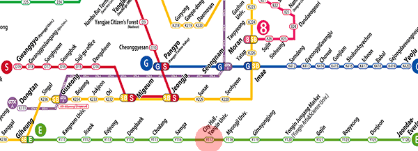 City Hall-Yongin University station map