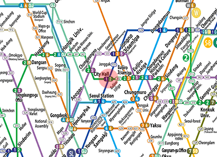 City Hall station map