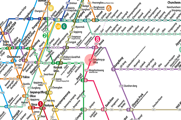 Gangdong-gu Office station map