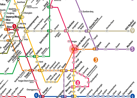 Garak Market station map