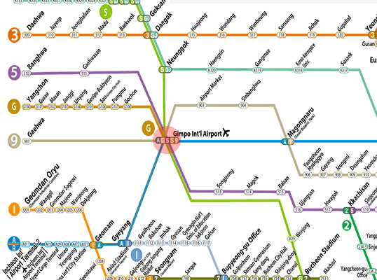 Gimpo Int'l Airport station map