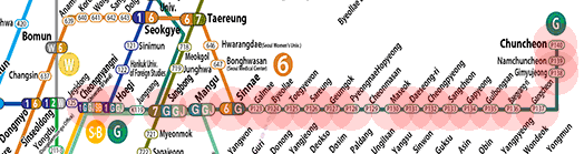 Seoul subway Gyeongchun Line map