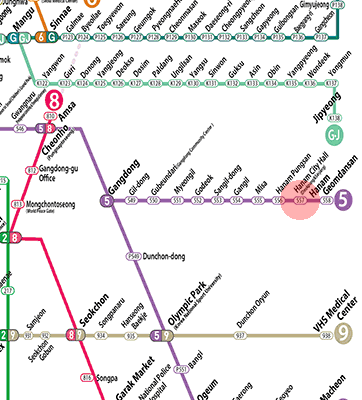 Hanam City Hall station map