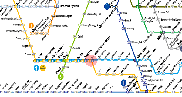 Hanyang Univ. at Ansan station map