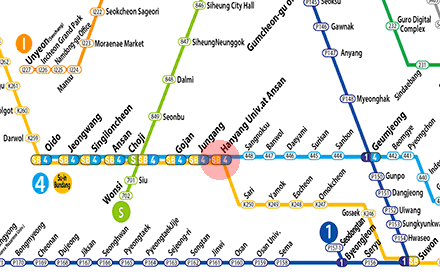 Hanyang University at Ansan station map