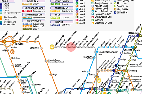 Hwagye station map