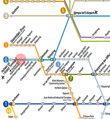 Incheon Int'l Airport Terminal 1 station map