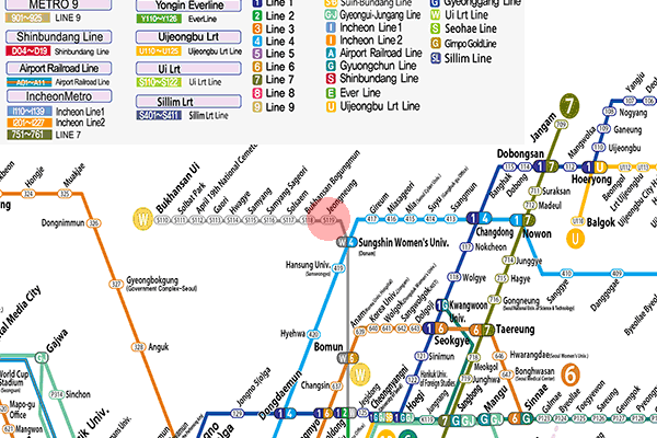 Jeongneung station map