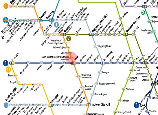 Juan National Industrial Complex station map