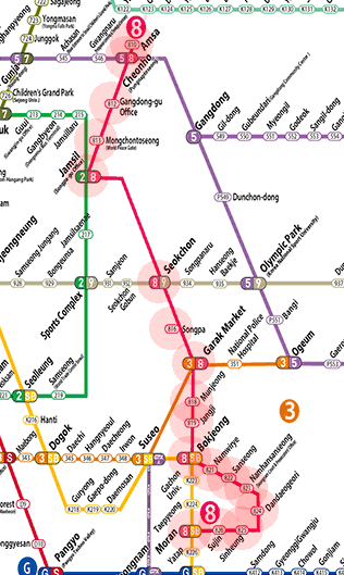 Seoul subway Line 8 map