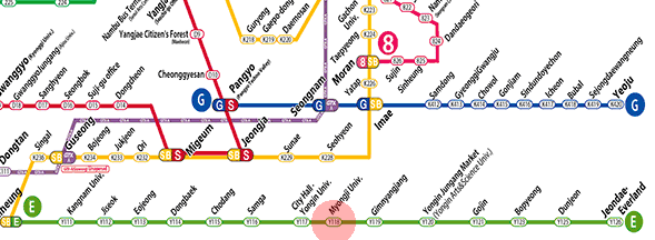 Myongji University station map