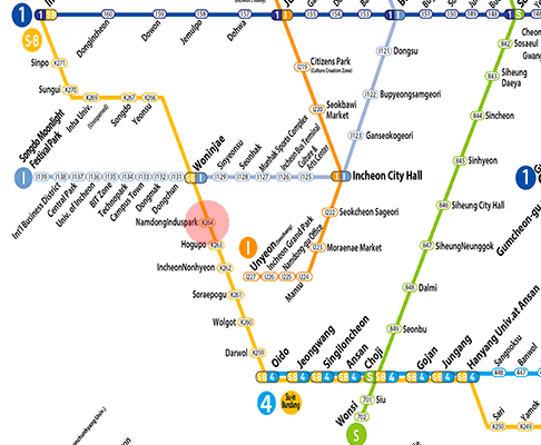 Namdong Induspark station map