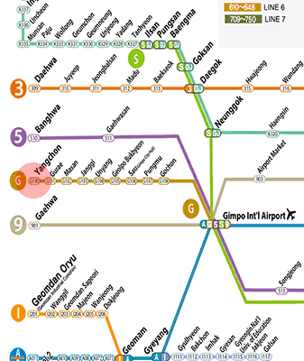 Yangchon station map