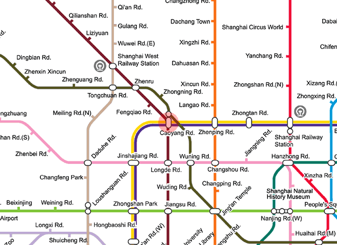 Caoyang Road station map