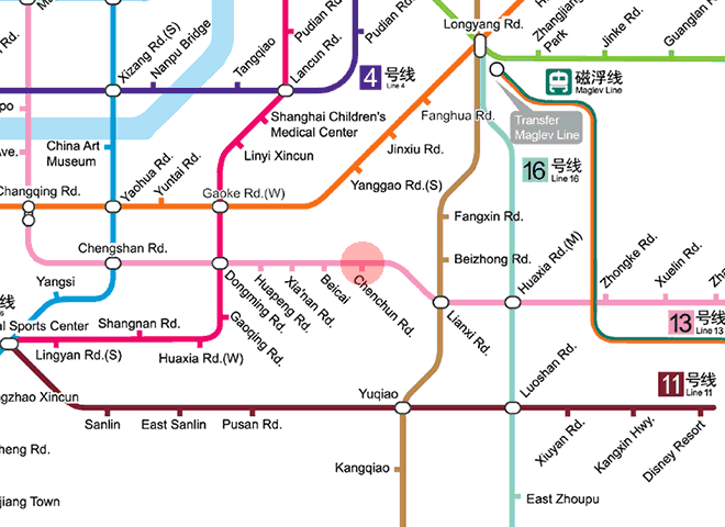 Chenchun Road station map