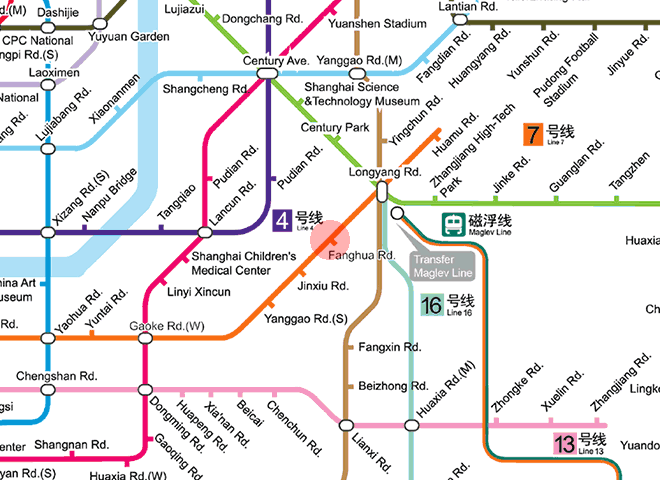 Fanghua Road station map