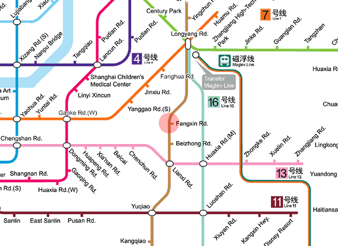 Fangxin Road station map