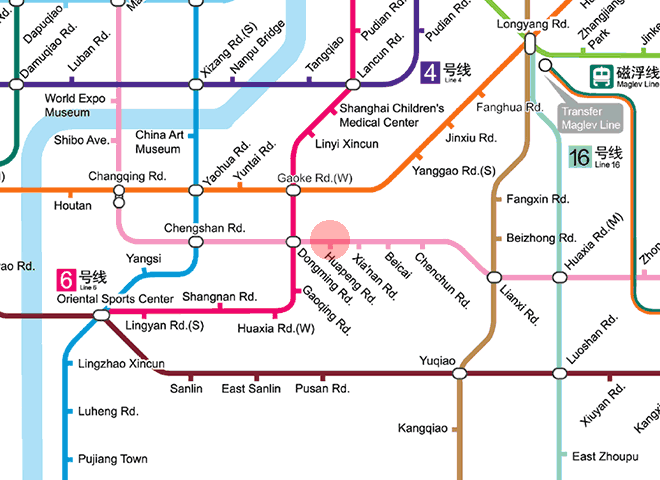 Huapeng Road station map