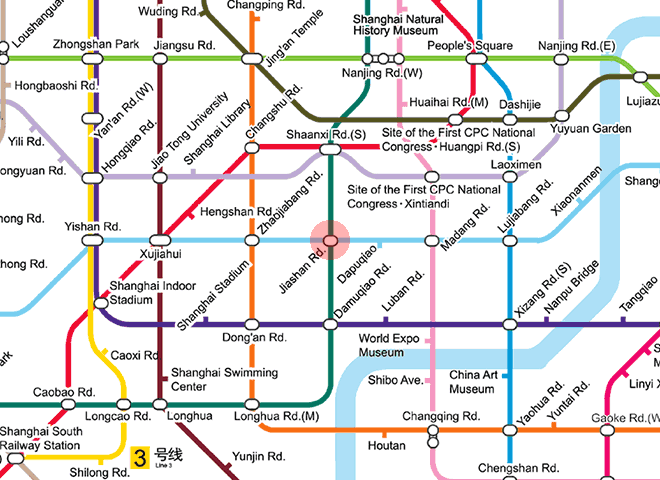 Jiashan Road station map